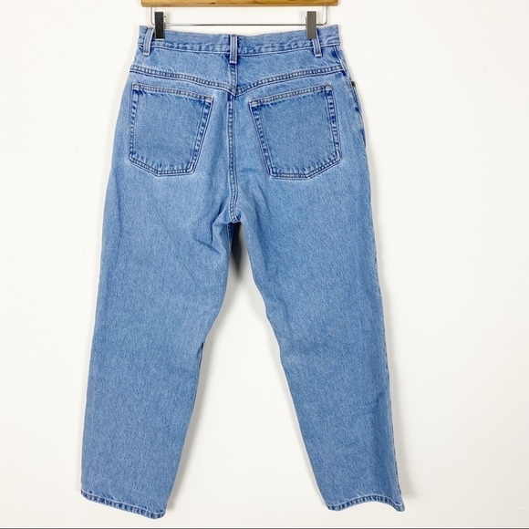 VINTAGE 90s Y2K LL BEAN High Waist Straight Tapered Leg Jeans Light Wash Sz 29P - Picture 5 of 10